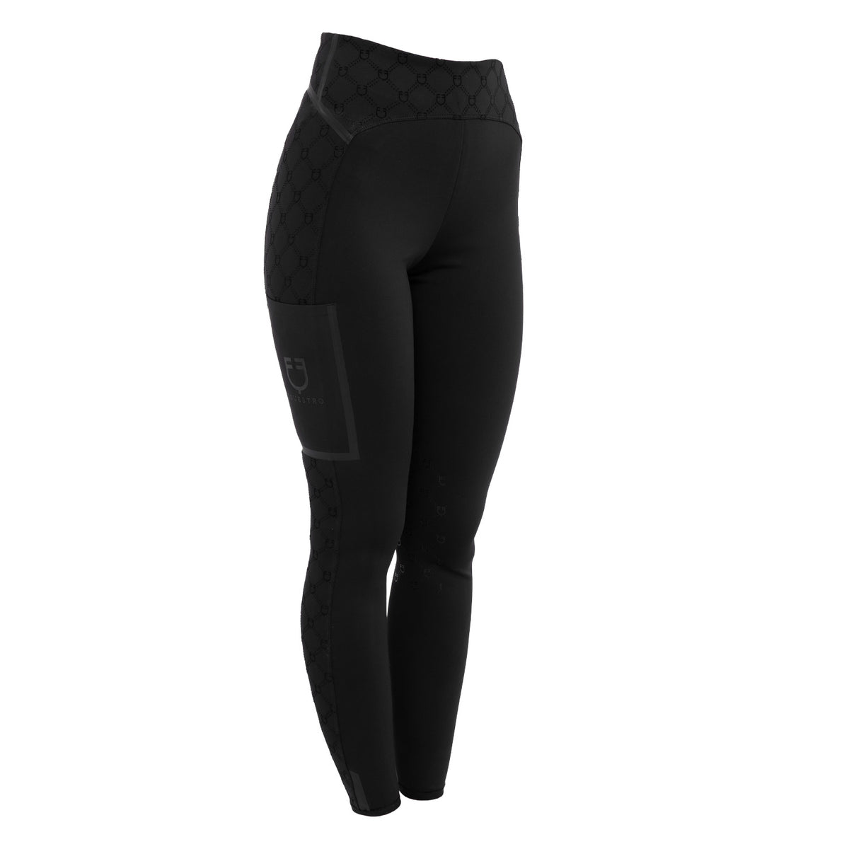Women's high-waisted leggings in technical monogram fabric