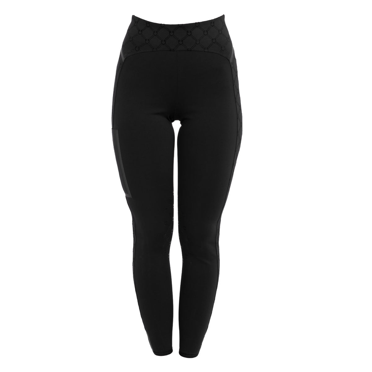 Women's high-waisted leggings in technical monogram fabric