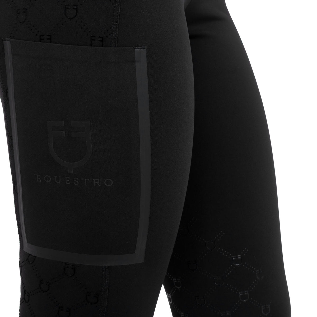Women's high-waisted leggings in technical monogram fabric