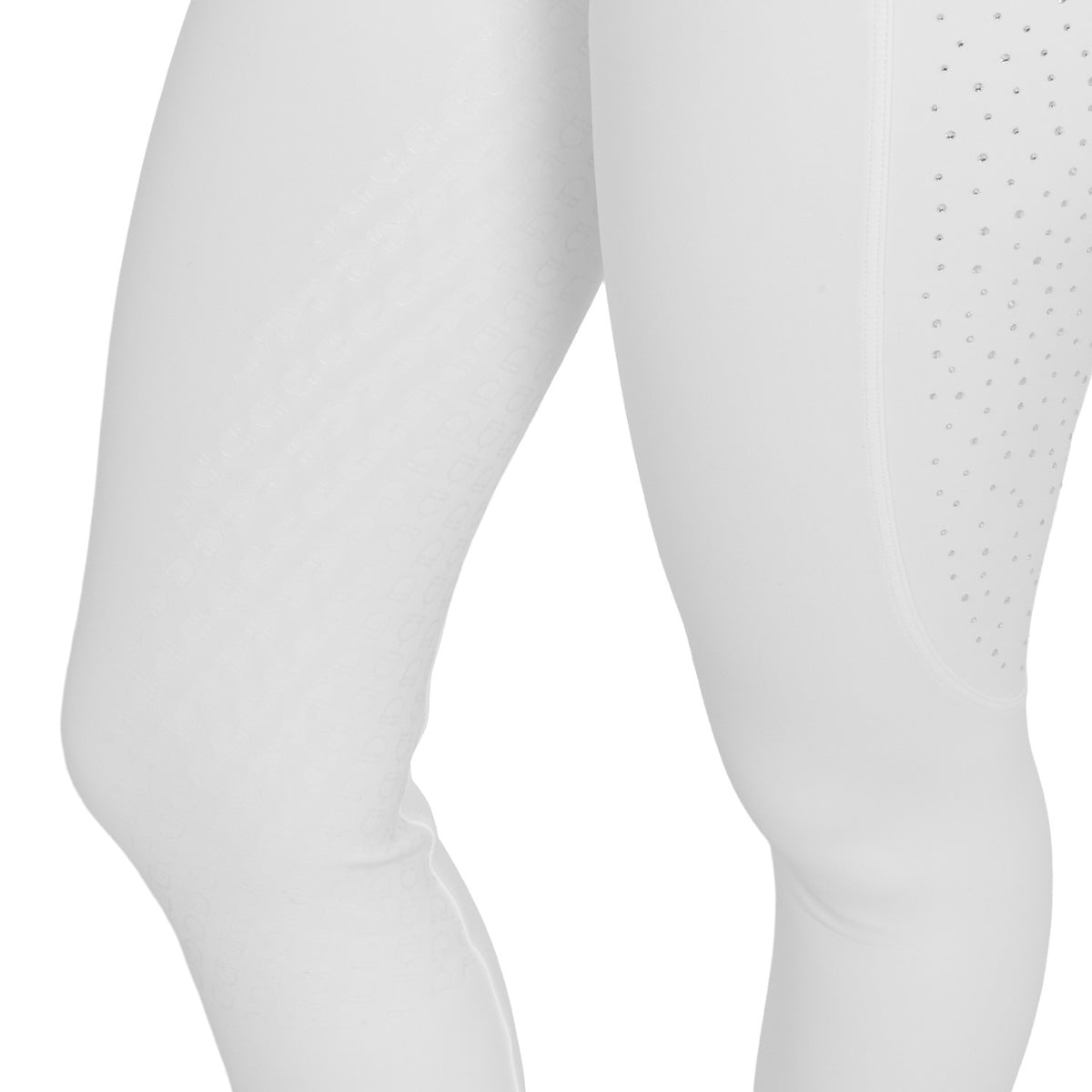 Women's high-waisted leggings with belt loops and rhinestones