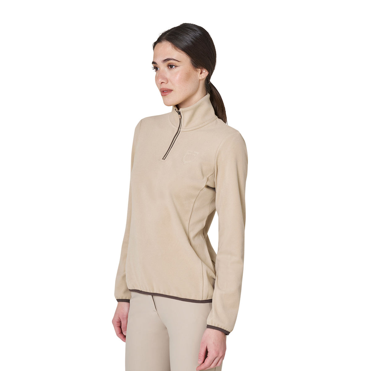 Women’s high-neck fleece sweatshirt with 3/4 zip