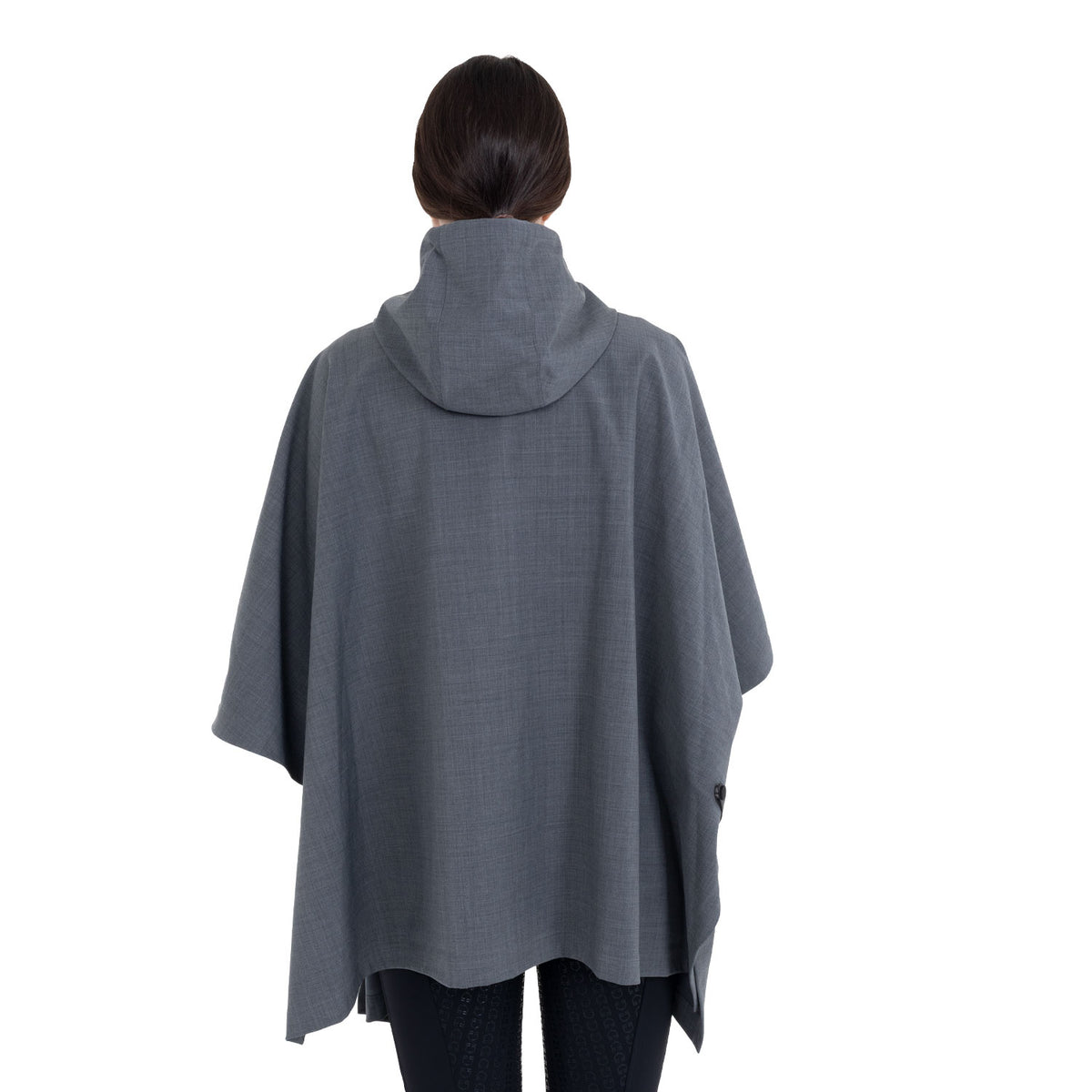 Women's rain-resistant cape in wool blend