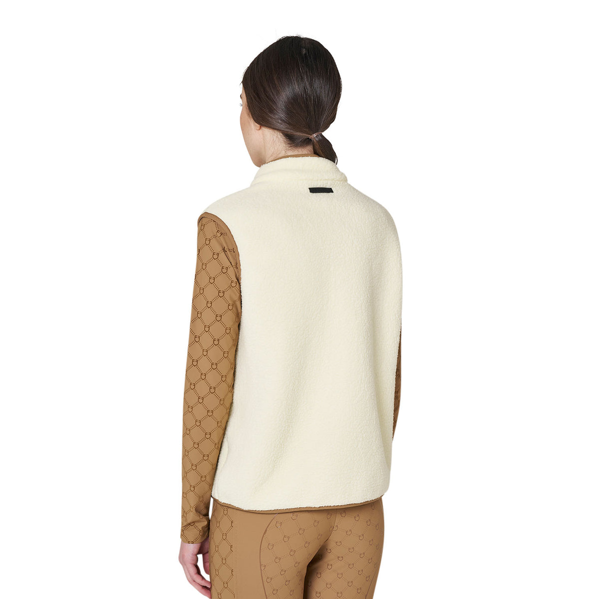 Women's teddy fleece vest with front pocket