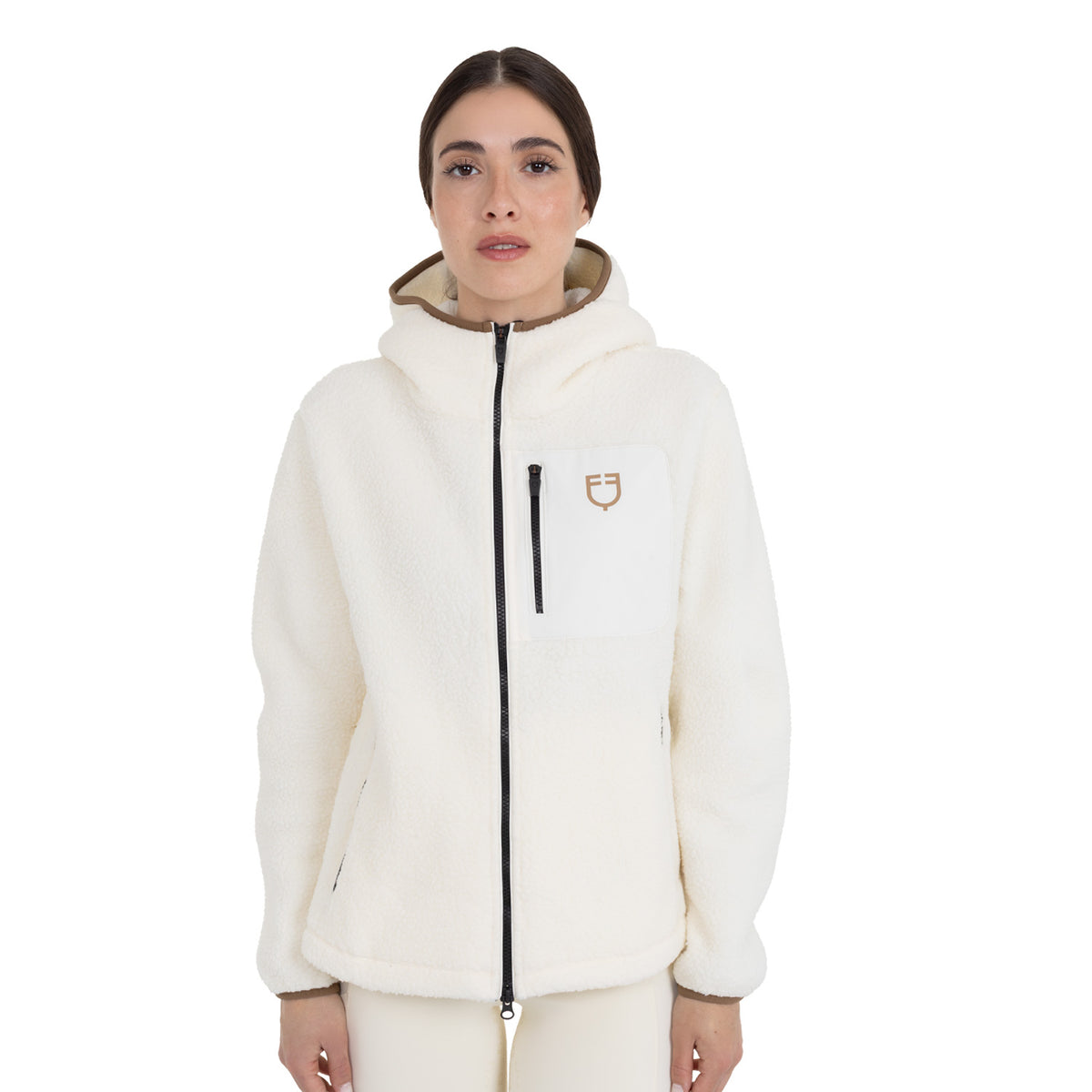 Women's teddy fleece hoodie with zip