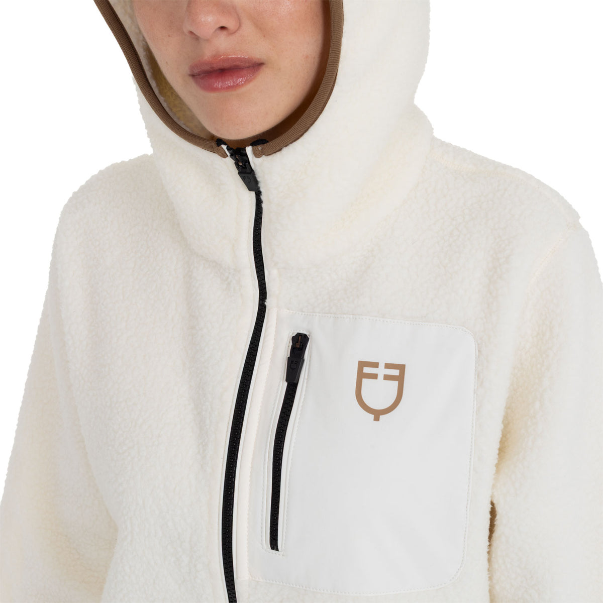 Women's teddy fleece hoodie with zip