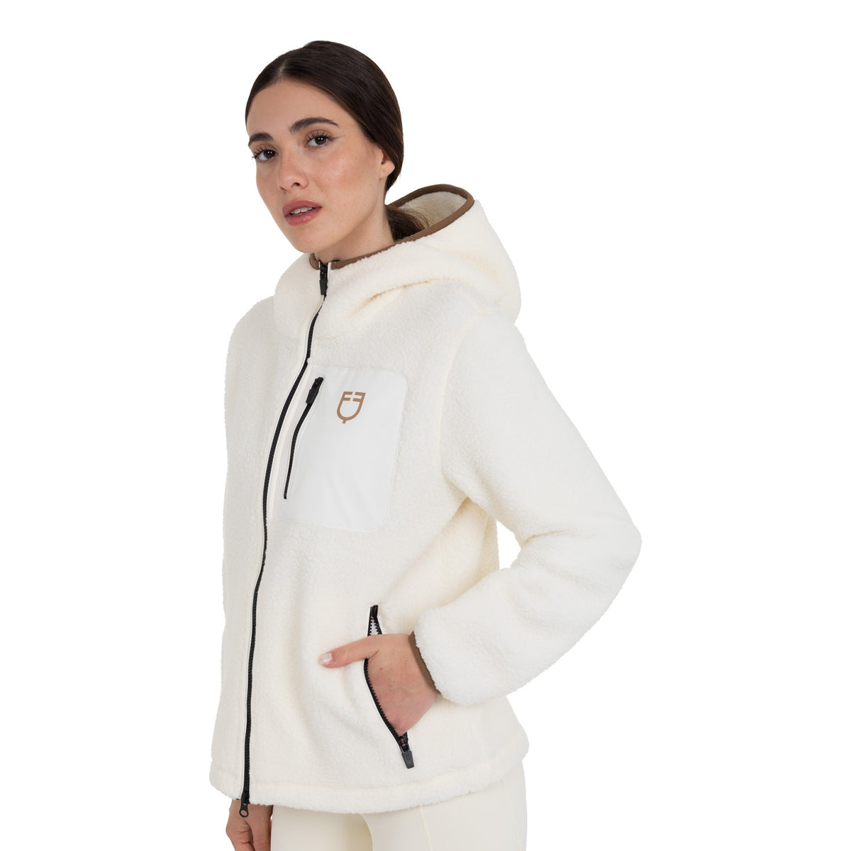 Women's teddy fleece hoodie with zip