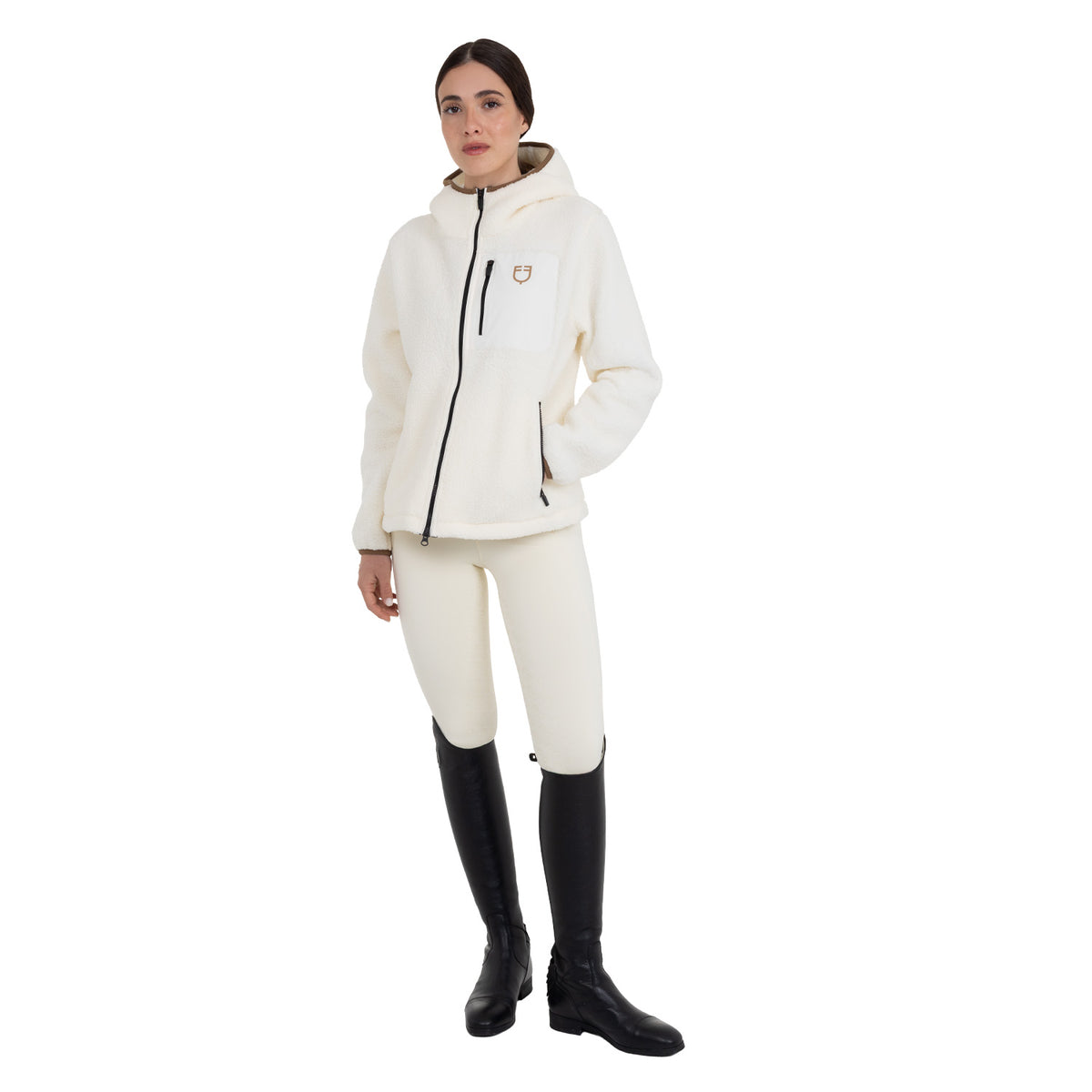 Women's teddy fleece hoodie with zip