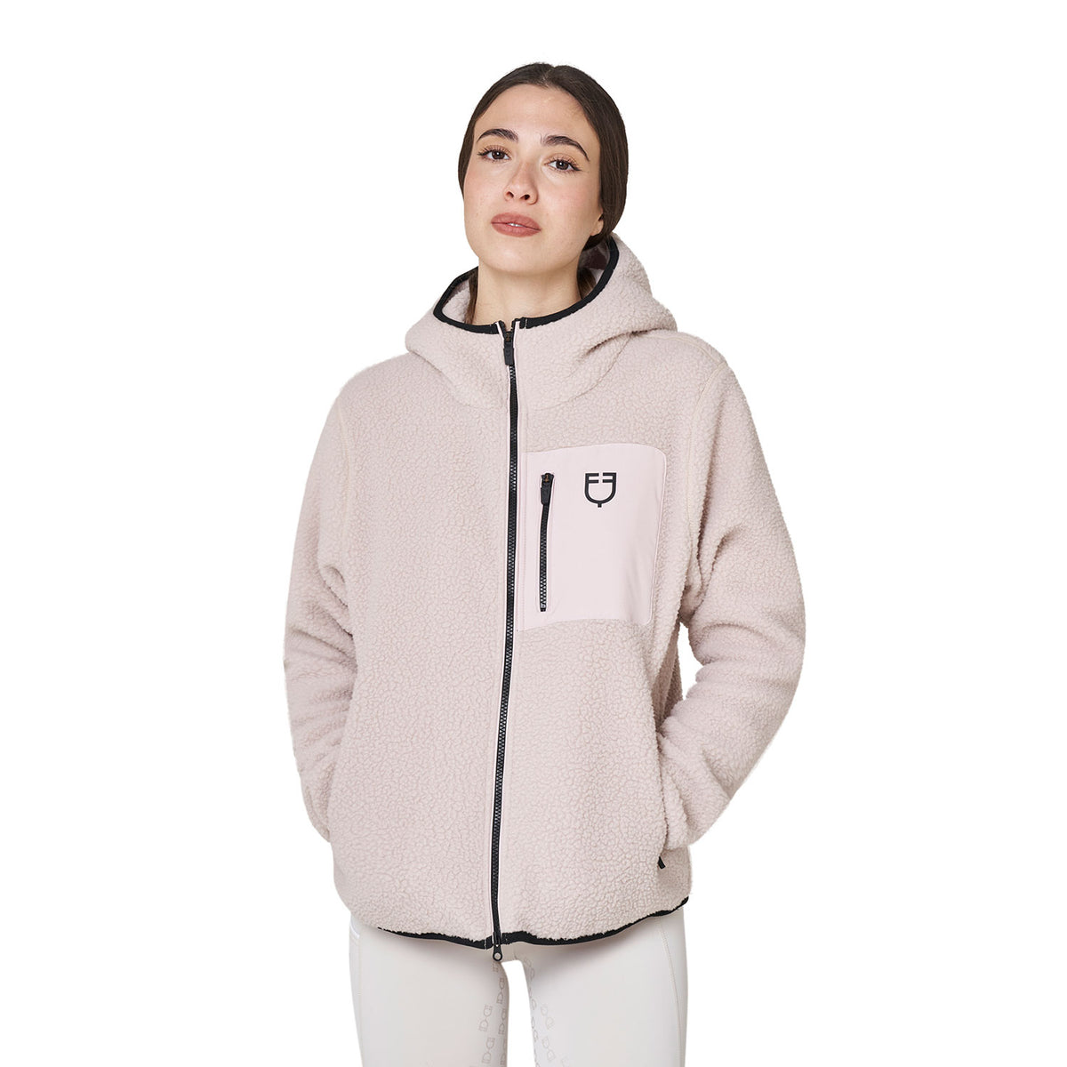 Women's teddy fleece hoodie with zip