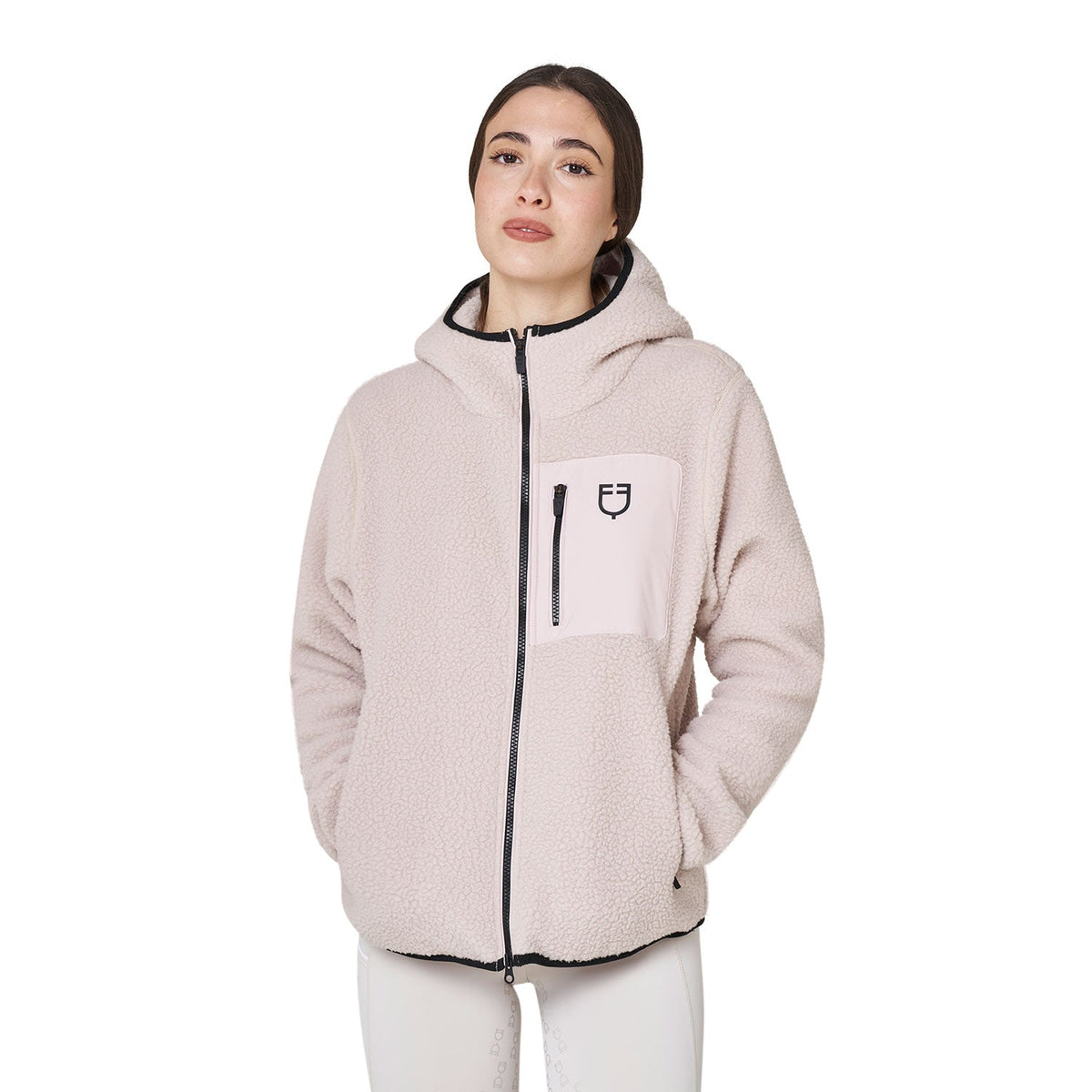 Women's teddy fleece hoodie with zip