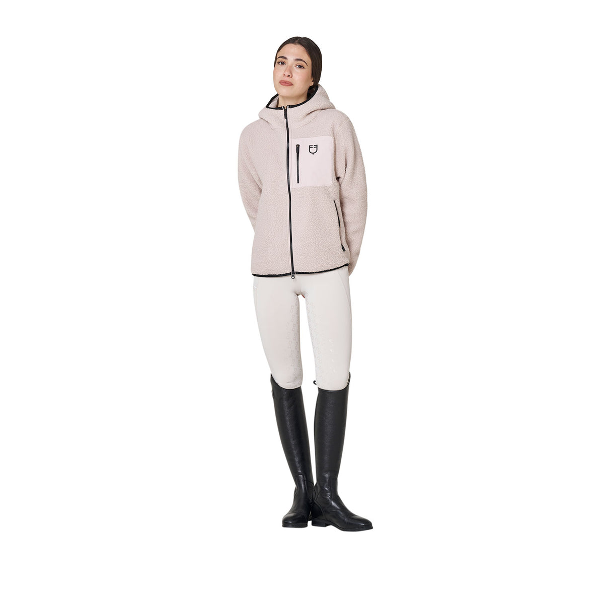Women's teddy fleece hoodie with zip