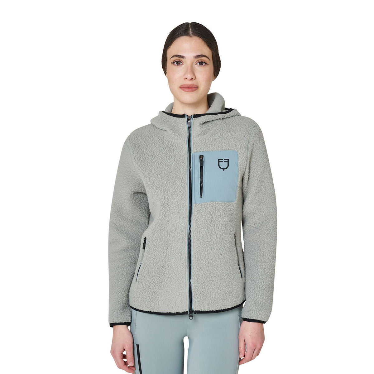 Women's teddy fleece hoodie with zip