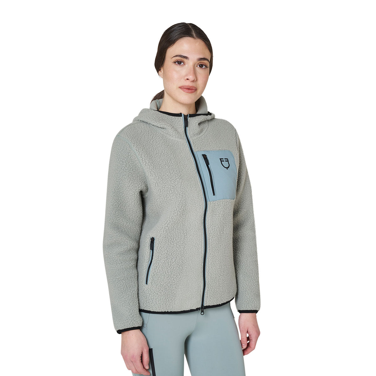 Women's teddy fleece hoodie with zip
