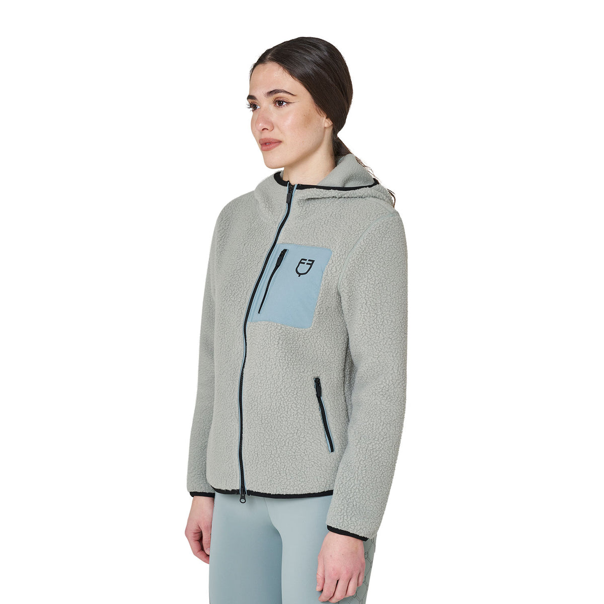 Women's teddy fleece hoodie with zip