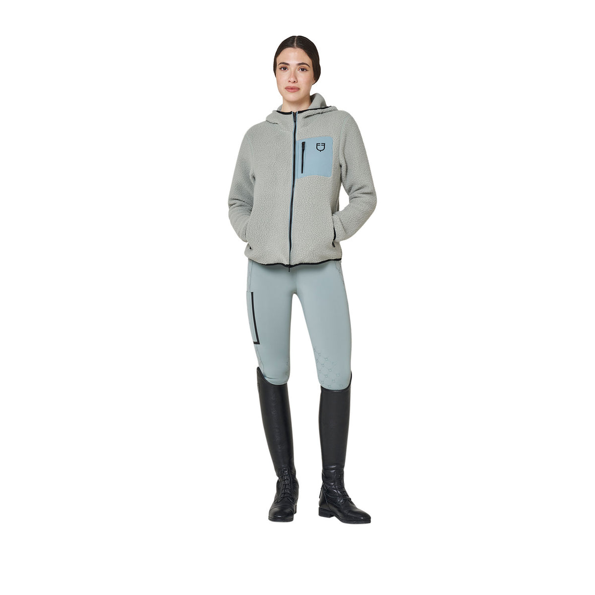 Women's teddy fleece hoodie with zip