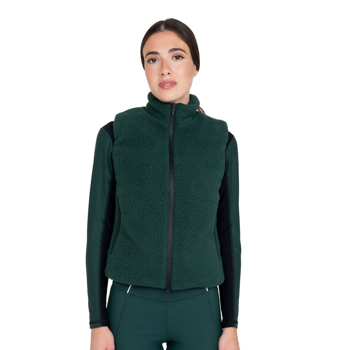 Women's vest with teddy fleece inserts