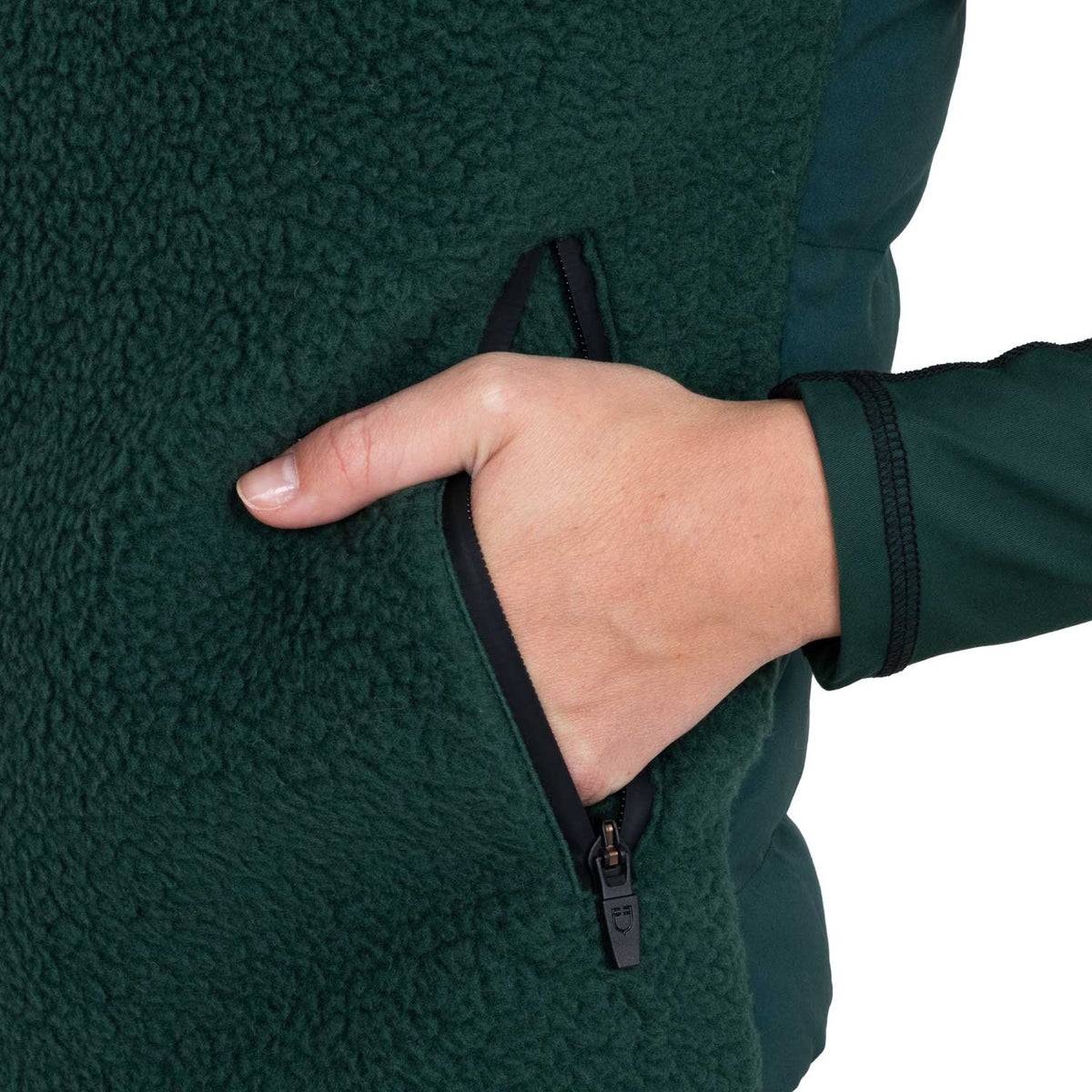 Women's vest with teddy fleece inserts