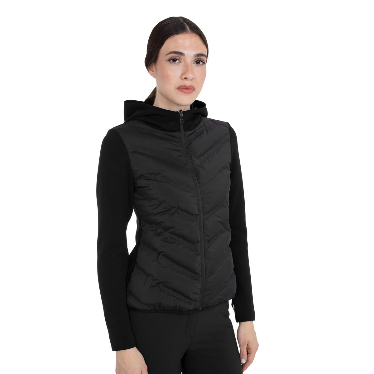 Women's technical outerwear with front padding