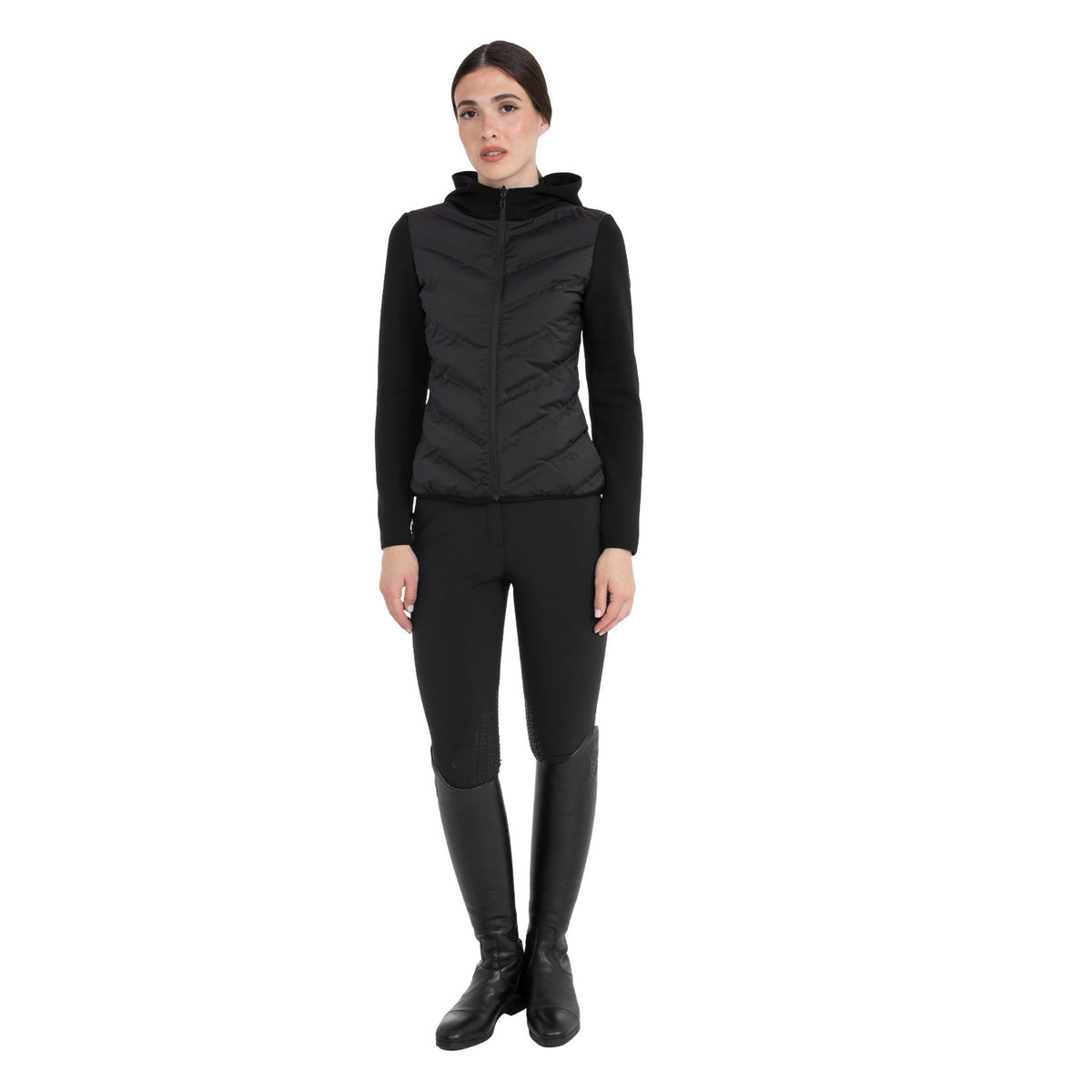 Women's technical outerwear with front padding