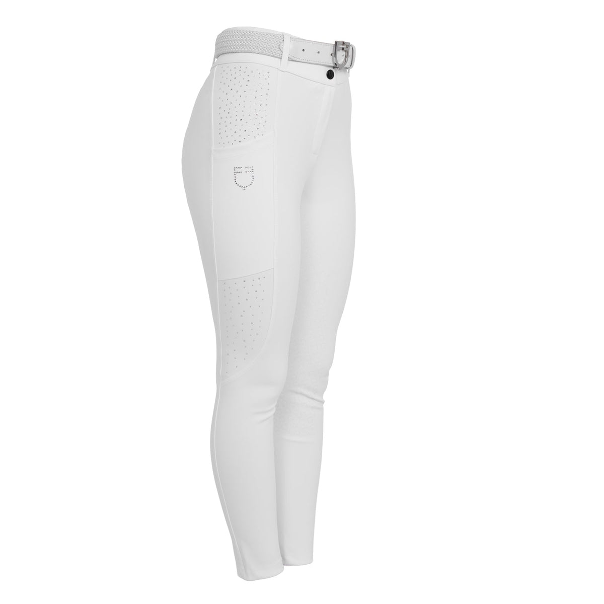 Women's high-waisted full grip breeches with rhinestones