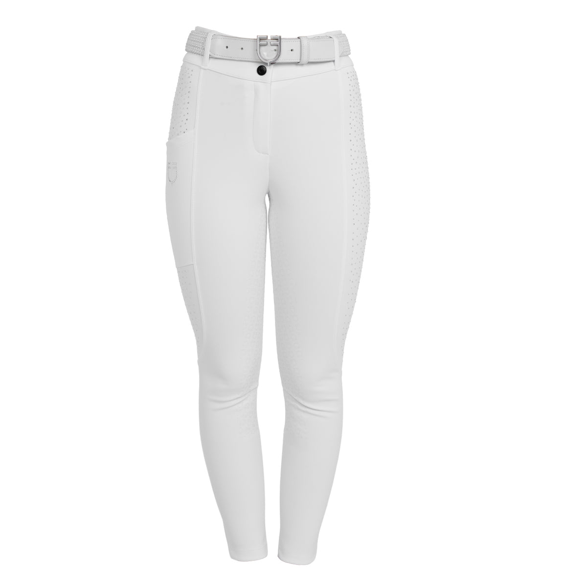 Women's high-waisted full grip breeches with rhinestones