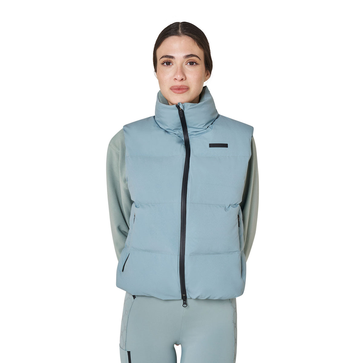 Women's padded high collar vest