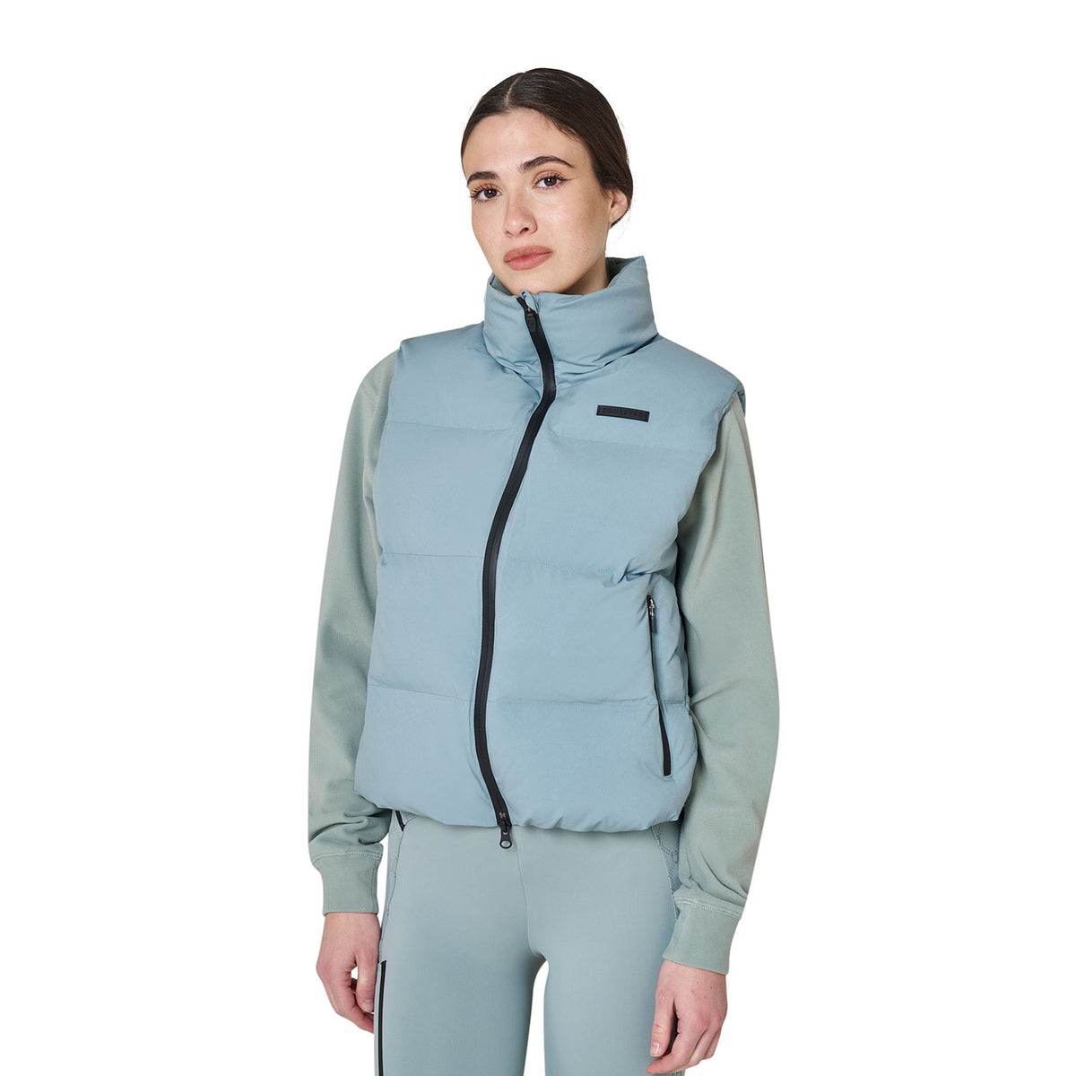 Women's padded high collar vest