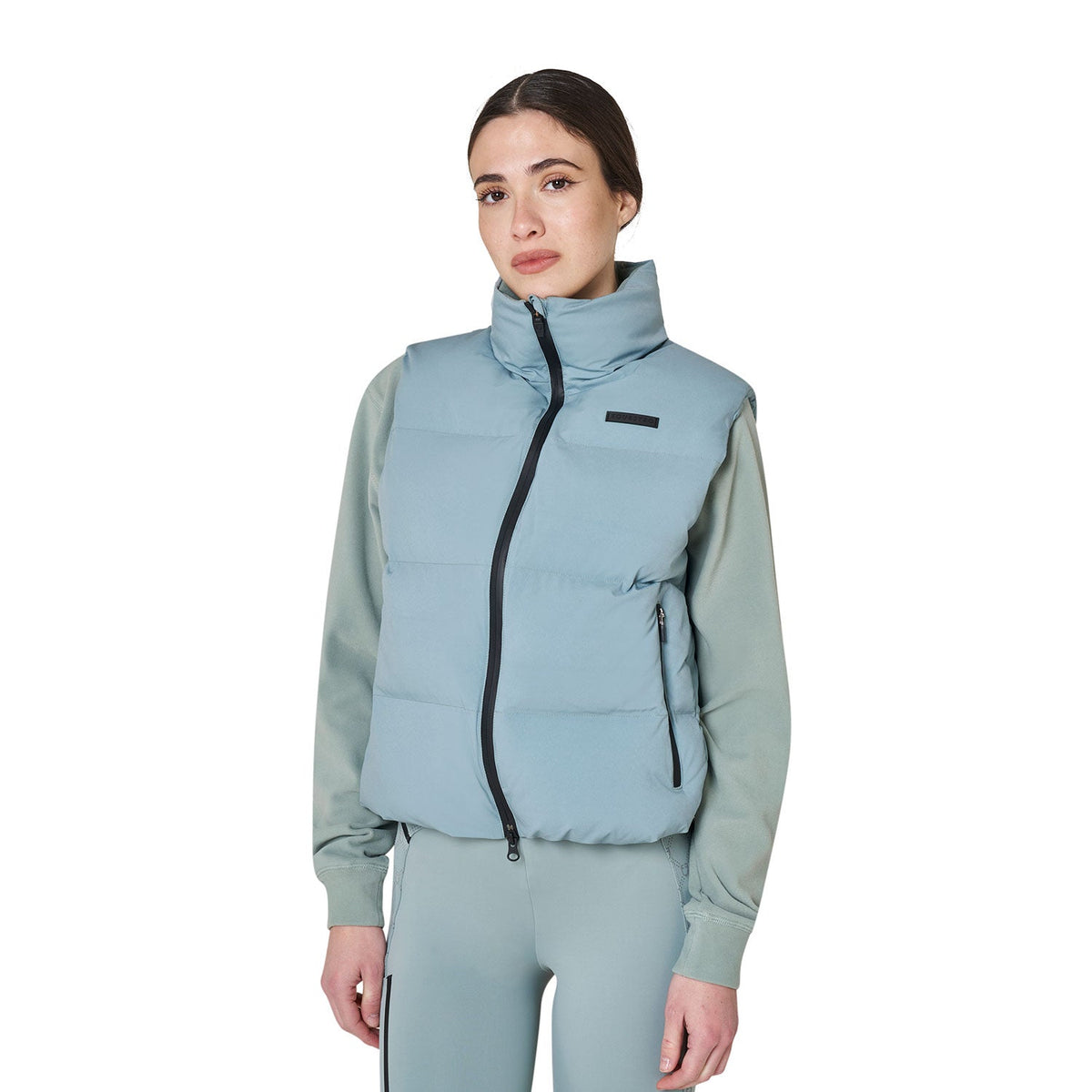 Women's padded high collar vest
