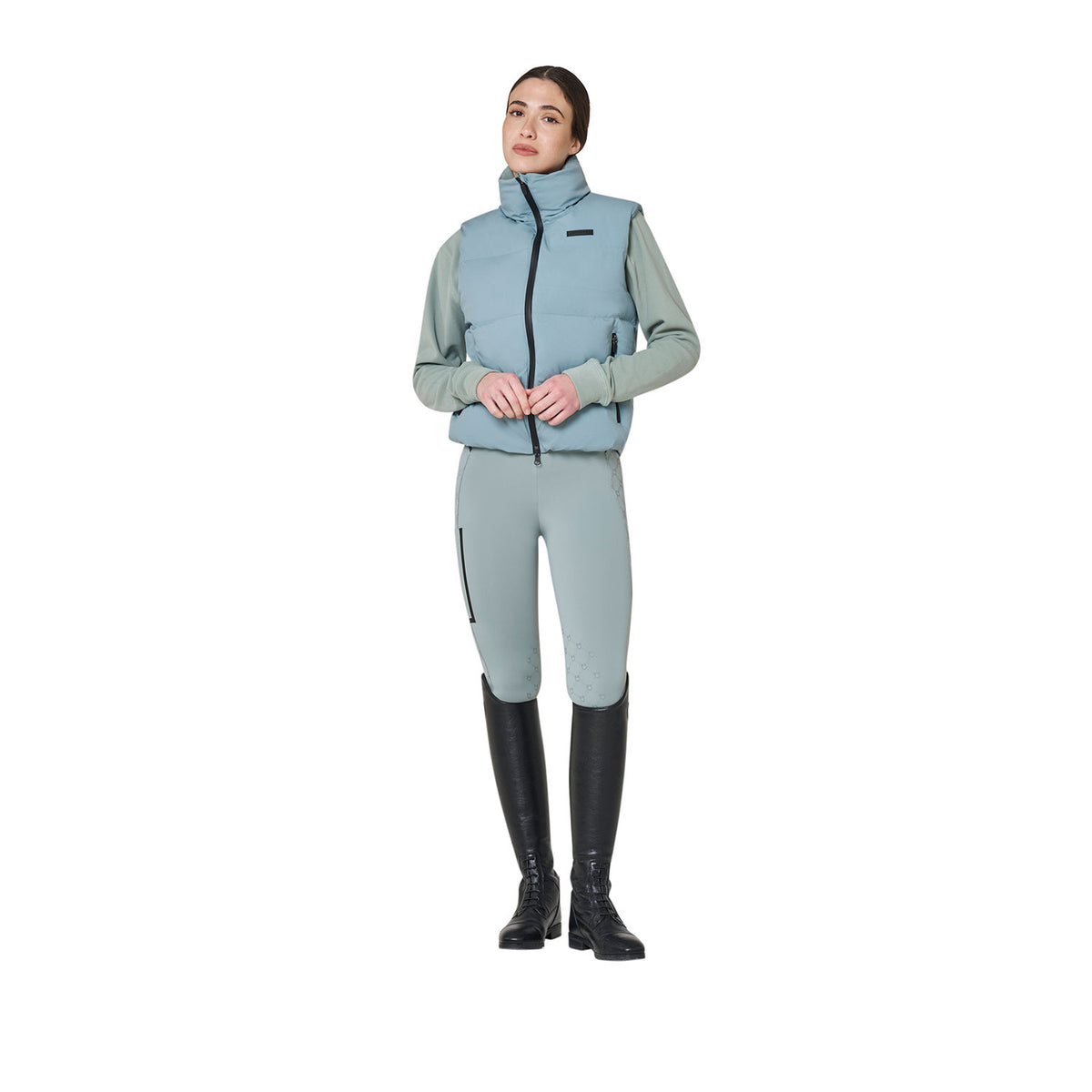 Women's padded high collar vest