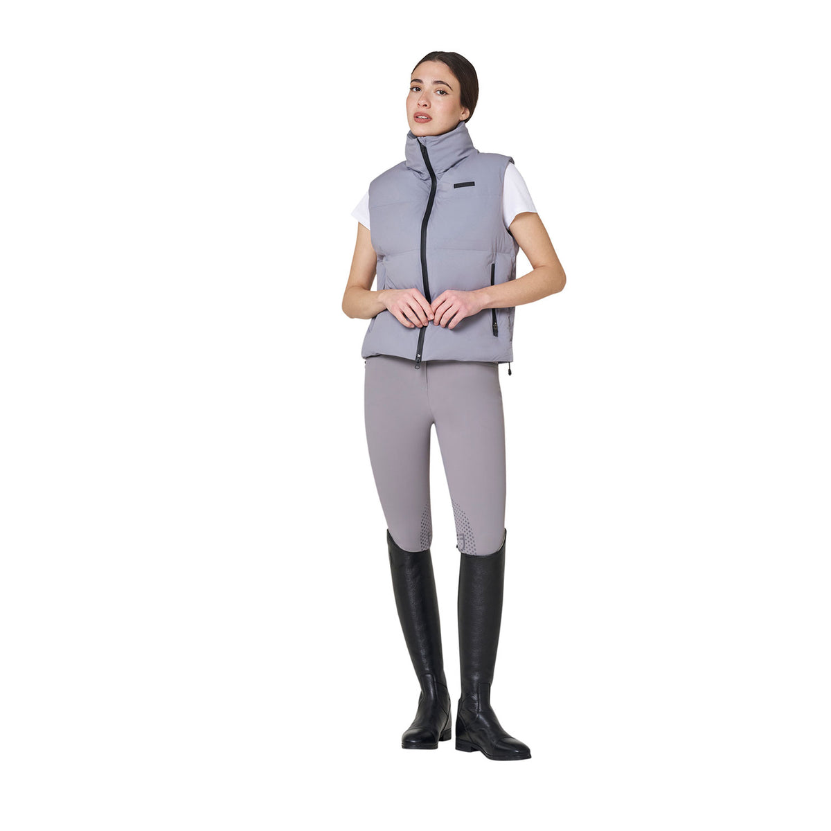 Women's padded high collar vest