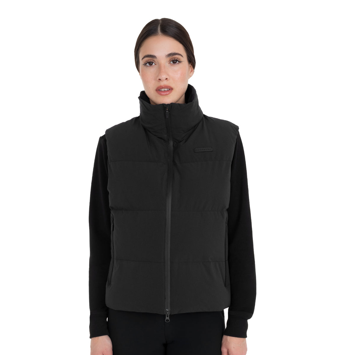 Women's padded high collar vest