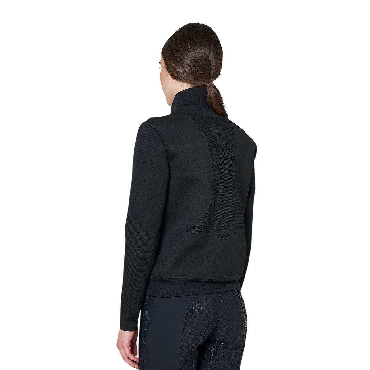 Women's technical high collar sweatshirt with 3/4 zip