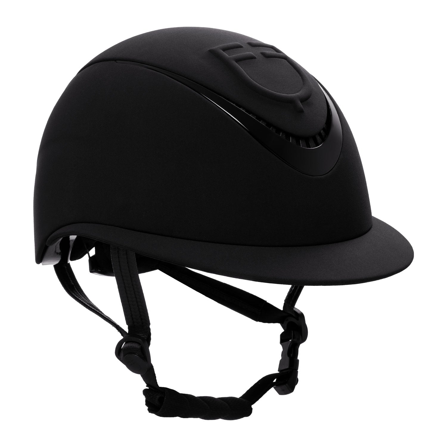 Women's helmet with wide visor and embossed logo