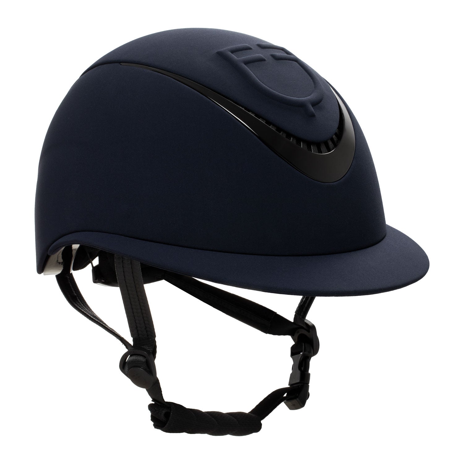 Women's helmet with wide visor and embossed logo