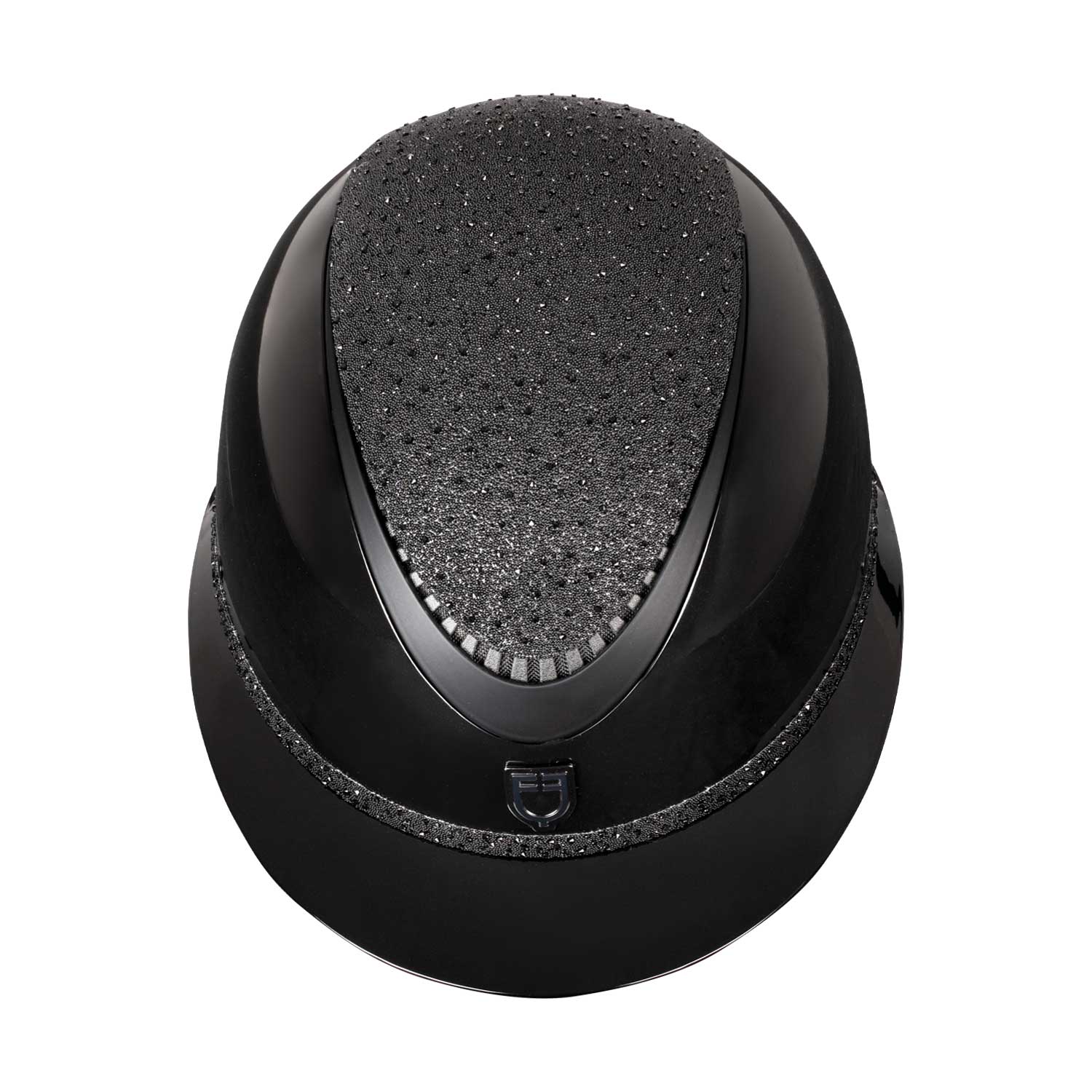 Helmet with wide visor and rhinestones homologation EN 1384-2023