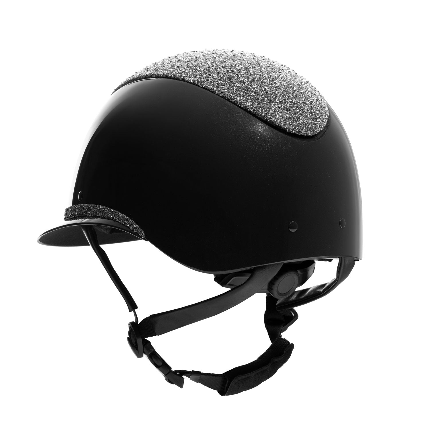 helmet with wide visor and rhinestones homologation en 1384-2023