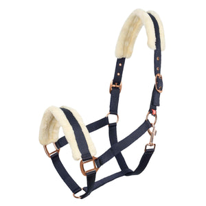 Headcollar IRHClassic Fur Navy-Rosegold / C/S