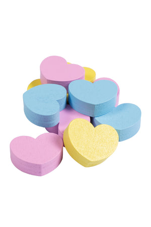 Wooden treats -Hearts- 1193 yellow/rose/aqua blue / pcs.