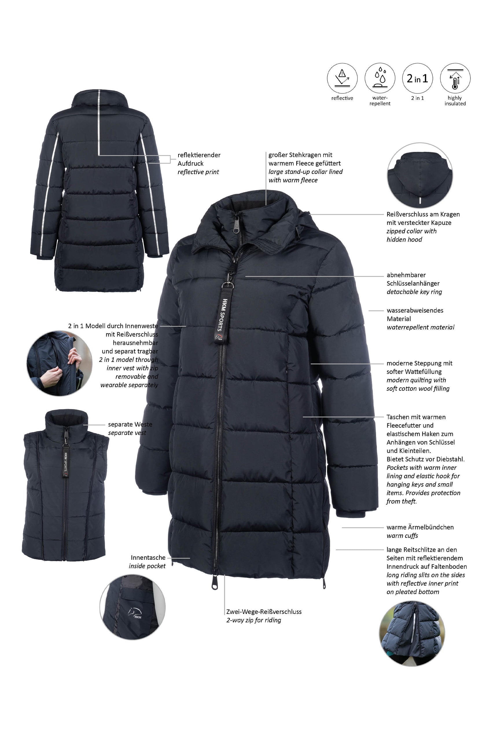 Riding jacket -Dakota- 9100 black / XXL