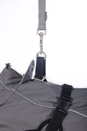 Dog coat -Buddy- with fleece lining 9300 deep grey / M