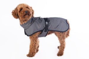 Dog coat -Buddy- with fleece lining 9300 deep grey / M