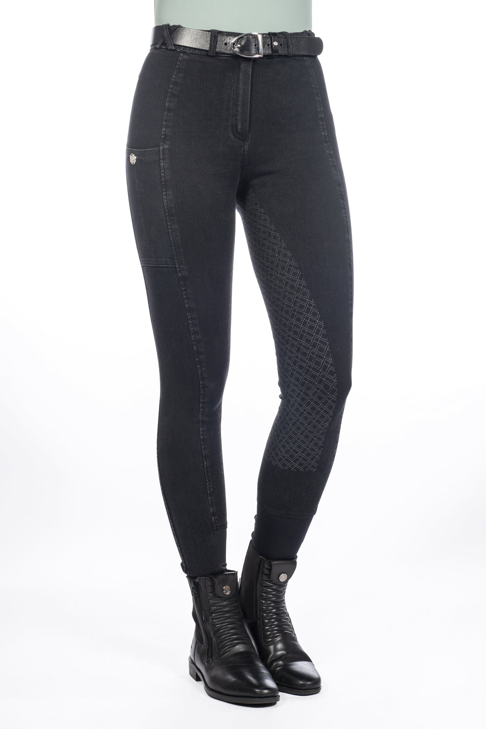 Riding breeches -Harbour Island Denim- s. f. seat 9100 black / EU46/UK36/US34