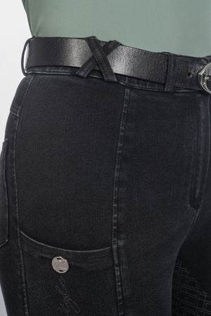Riding breeches -Harbour Island Denim- s. f. seat 9100 black / EU46/UK36/US34