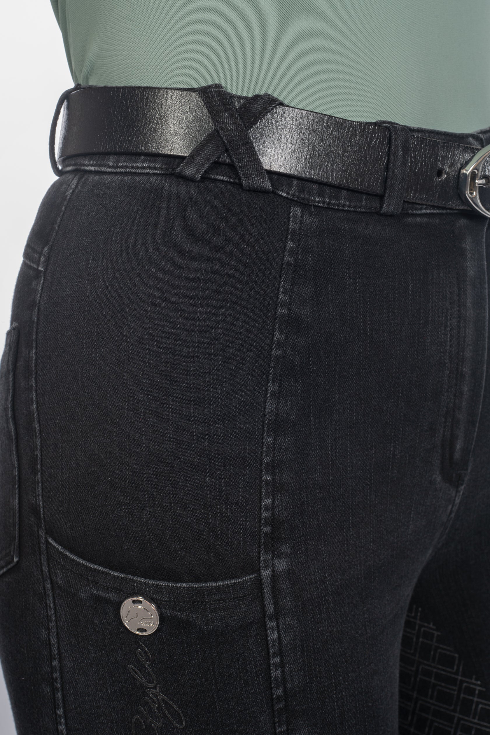 Riding breeches -Harbour Island Denim- s. f. seat 9100 black / EU46/UK36/US34