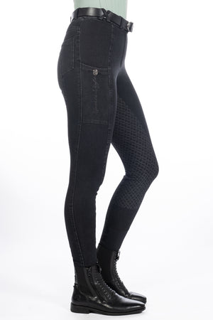 Riding breeches -Harbour Island Denim- s. f. seat 9100 black / EU46/UK36/US34