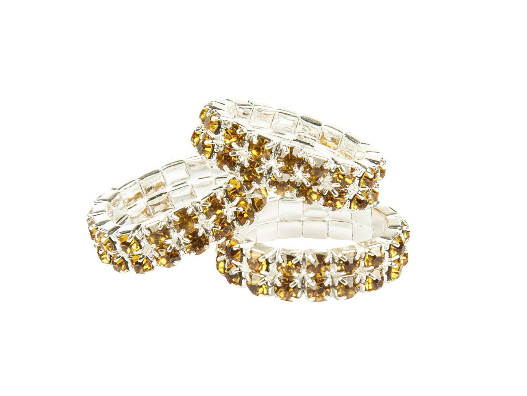 Mane decoration -Crystal- 0924 amber / Set of 20