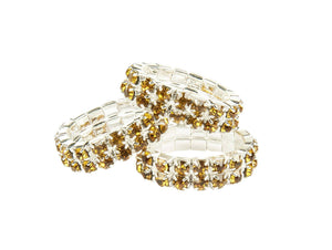 Mane decoration -Crystal- 0924 amber / Set of 20