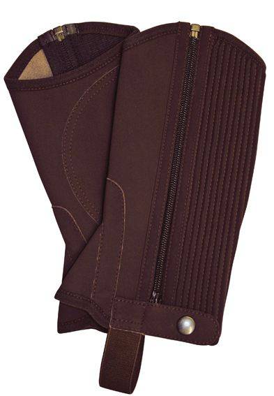 Half chaps made of imitation nubuck leather 2100 dark brown / 4