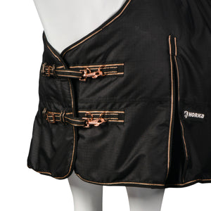 TURNOUT RUG DIME, 600D, 200g BLACK/ROSE / 165/215