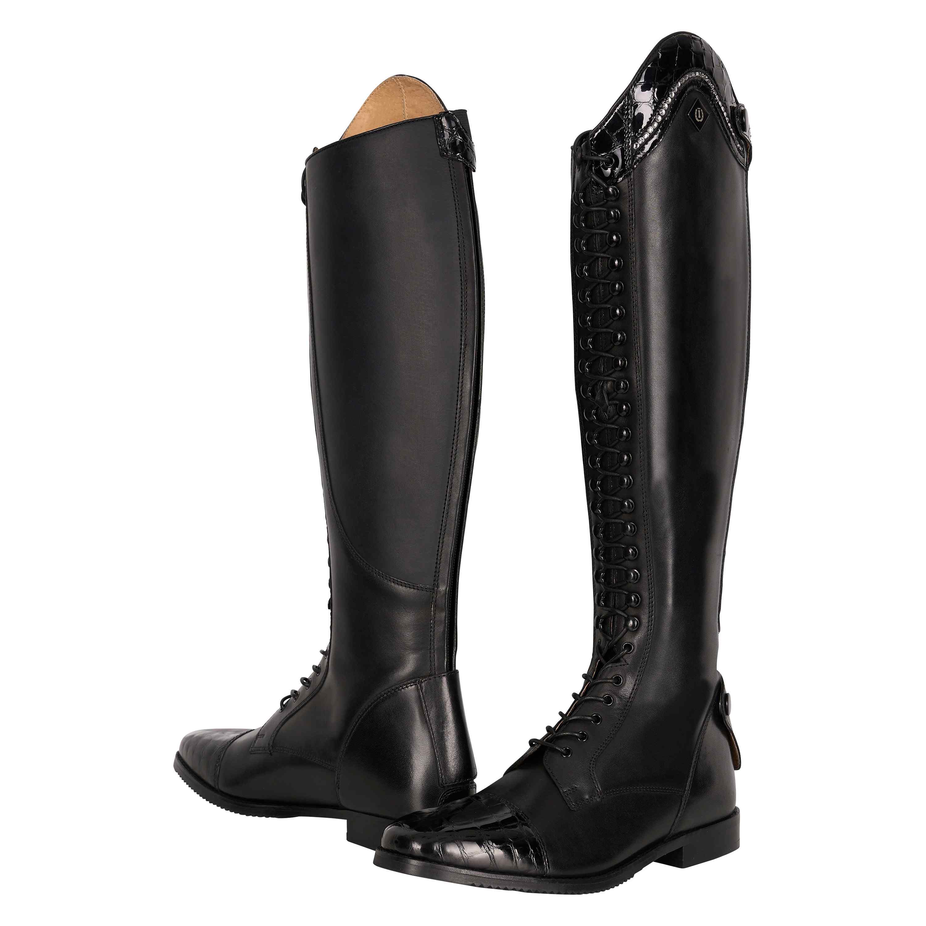 Riding boots IRHOlania Dressage Long/Wide Black-Black Croco / 42