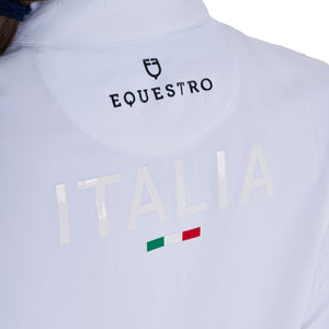 Girls' long-sleeved competition polo shirt Equestro X FISE WHITE / 14 YEARS